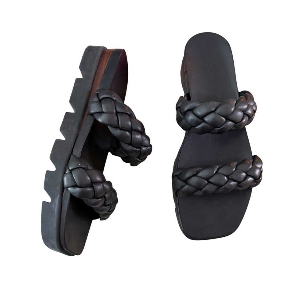 Bernardo Braided Leather Sandals Ciara‎ sz 11 Womens Chunky Lugg sole
